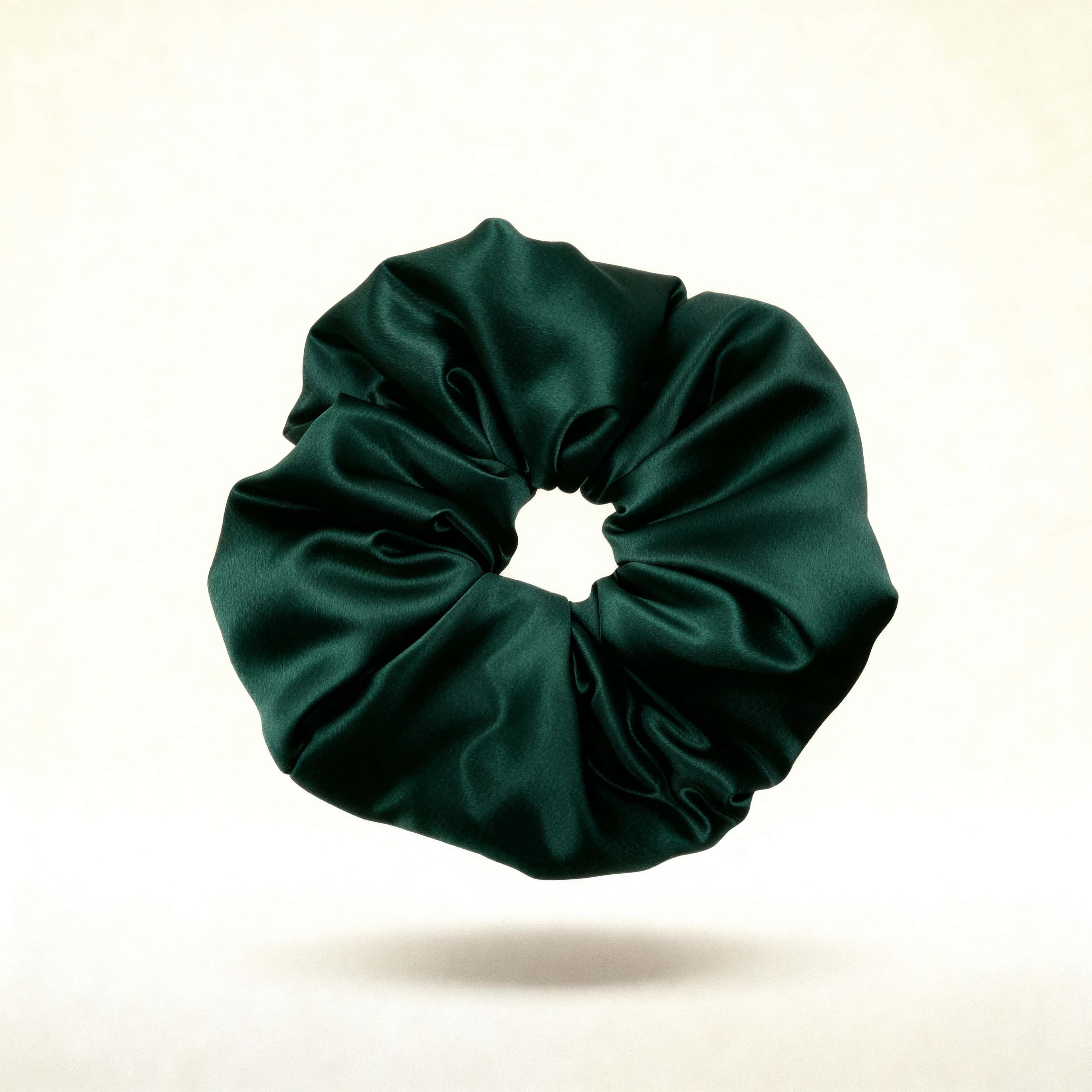 Dark Green - 100% Mulberry Silk Scrunchie