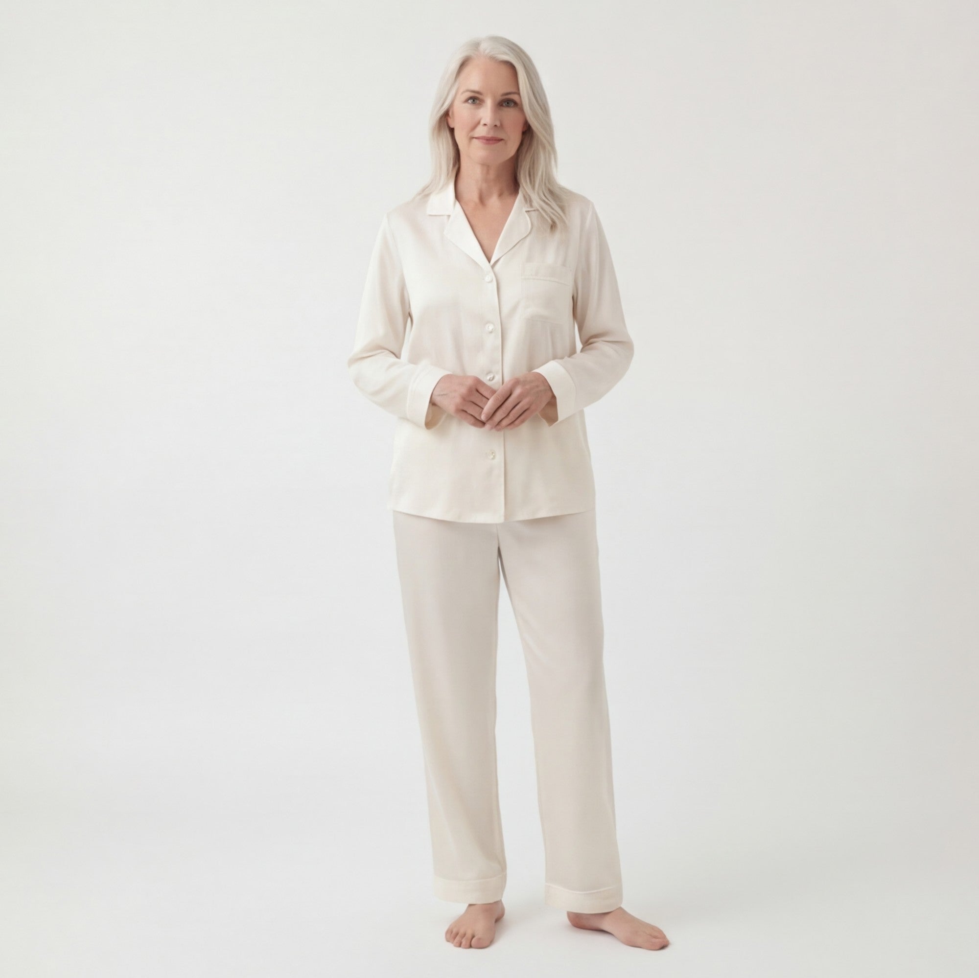 Ivory - 100% Mulberry Silk Pajama Set