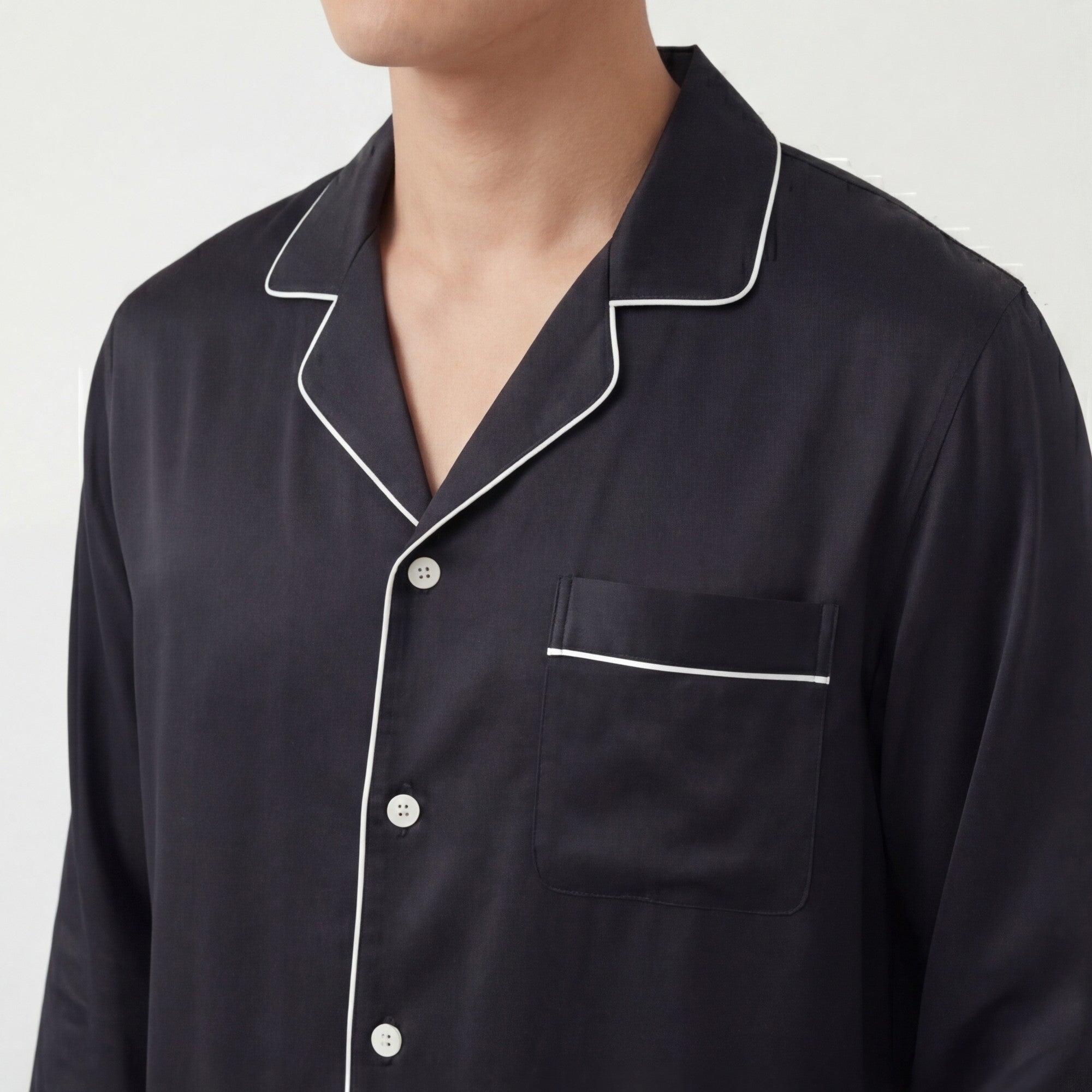Black - 100% Mulberry Silk Pajama Set