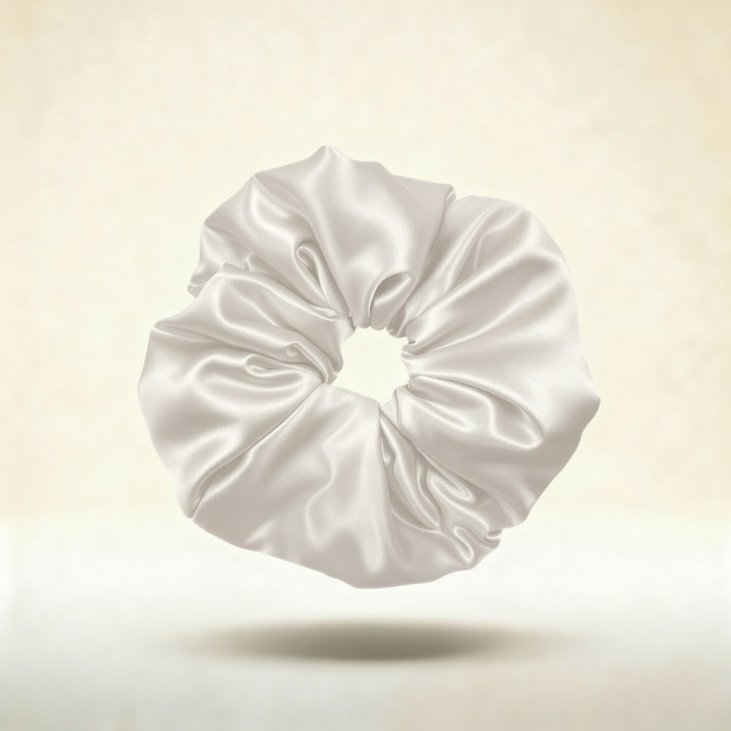 White - 100% Mulberry Silk Scrunchie