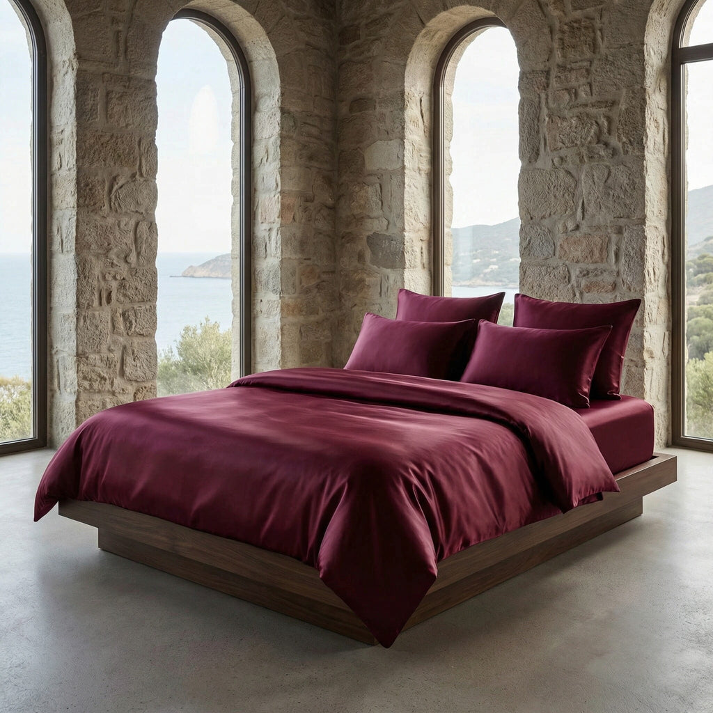 Deep Wine - 100% Mulberry Silk Fitted Sheet