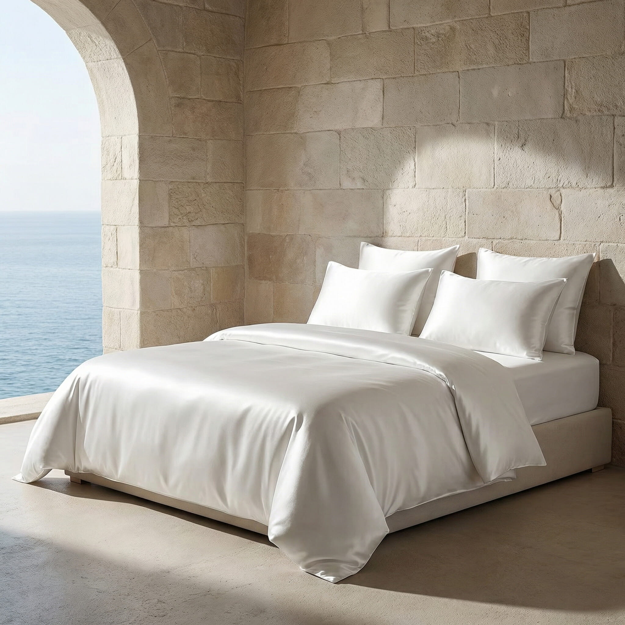 White - 100% Mulberry Silk Fitted Sheet