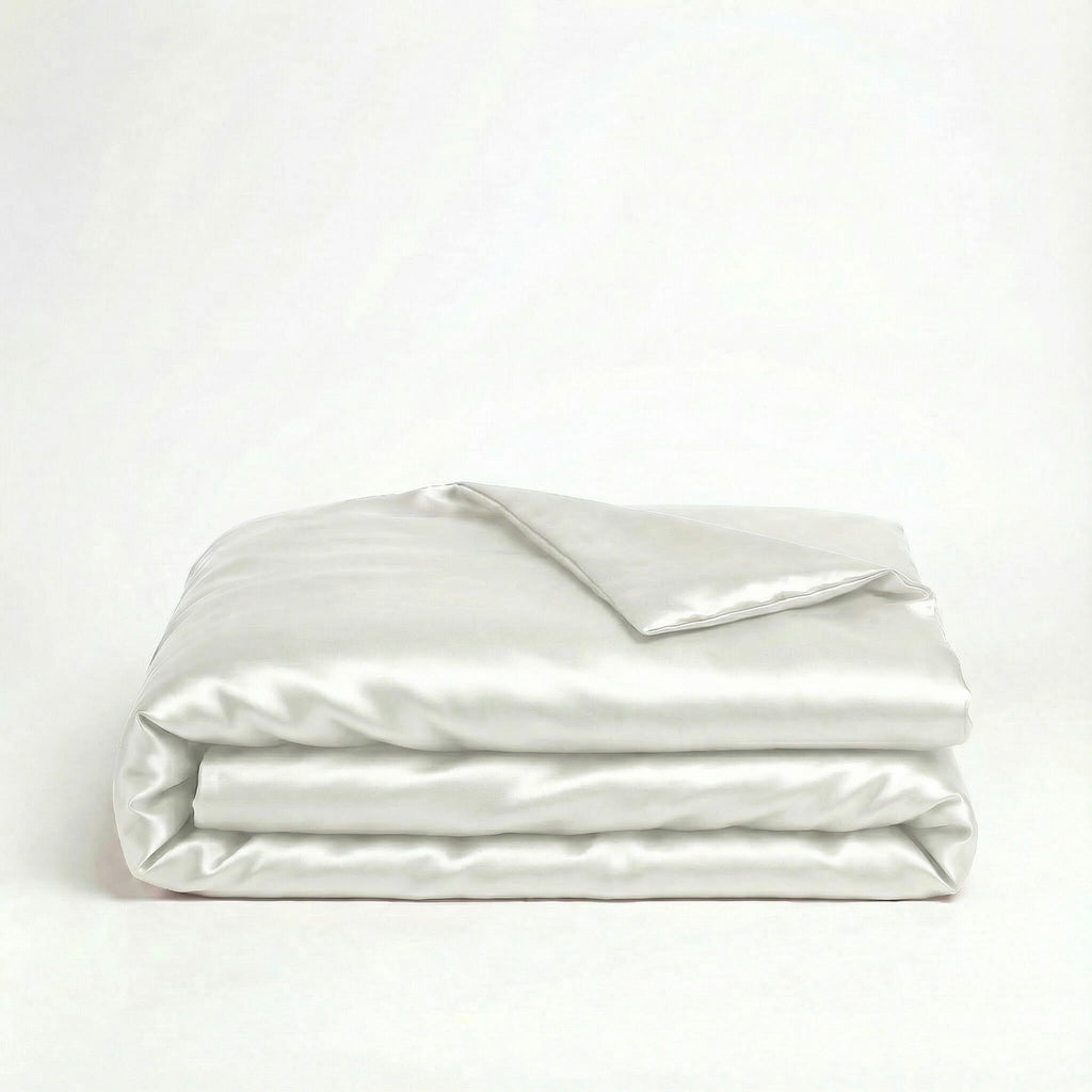 White - 100% Mulberry Silk Duvet Cover
