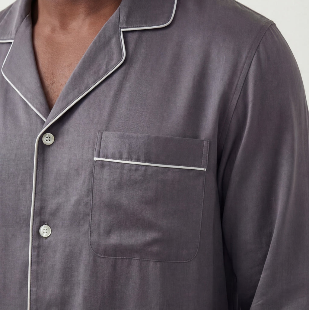 Charcoal Smoke - 100% Mulberry Silk Pajama Set