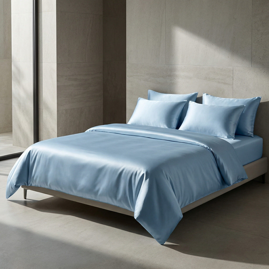 Baby Blue - 100% Mulberry Silk Duvet Cover