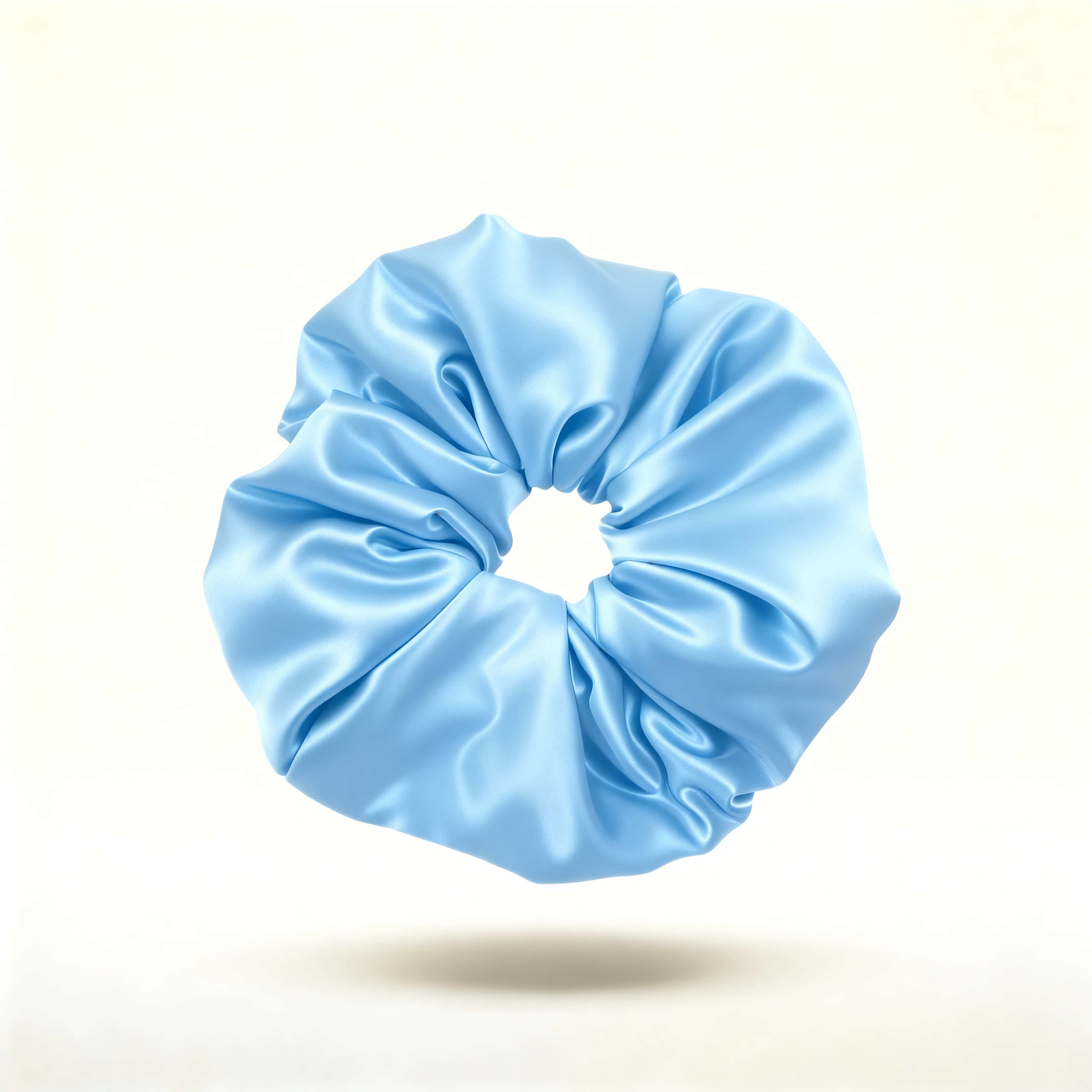 Baby Blue - 100% Mulberry Silk Scrunchie