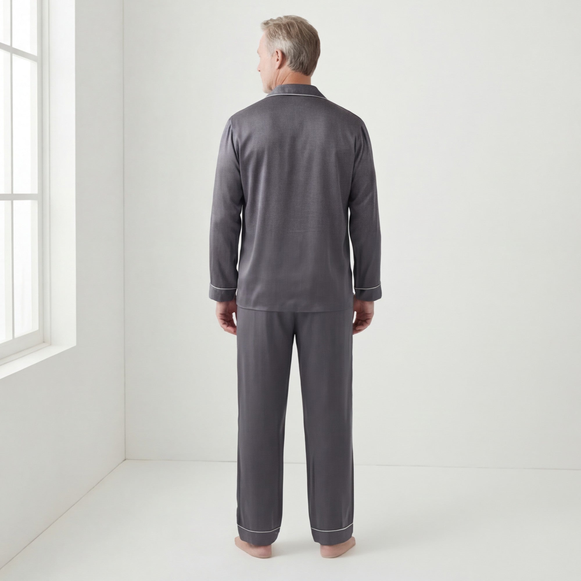 Charcoal Smoke - 100% Mulberry Silk Pajama Set