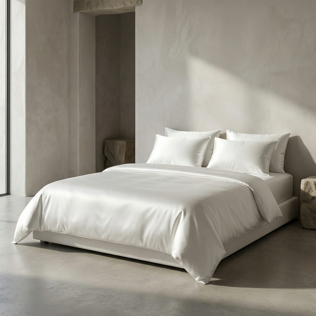 White - 100% Mulberry Silk Pillowcase