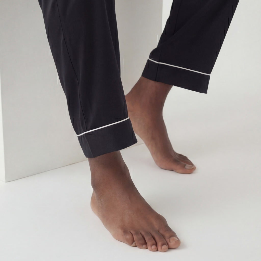 Black - 100% Mulberry Silk Pajama Set