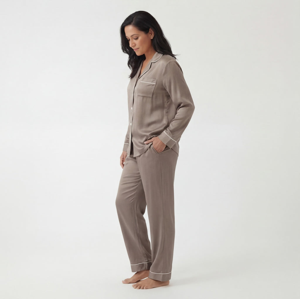 Warm Greige - 100% Mulberry Silk Pajama Set