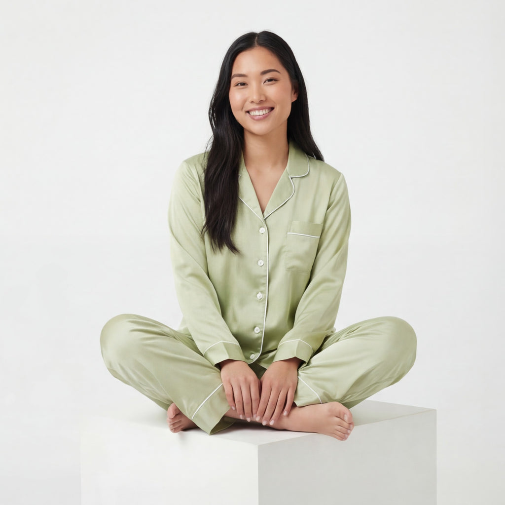 Pistachio - 100% Mulberry Silk Pajama Set