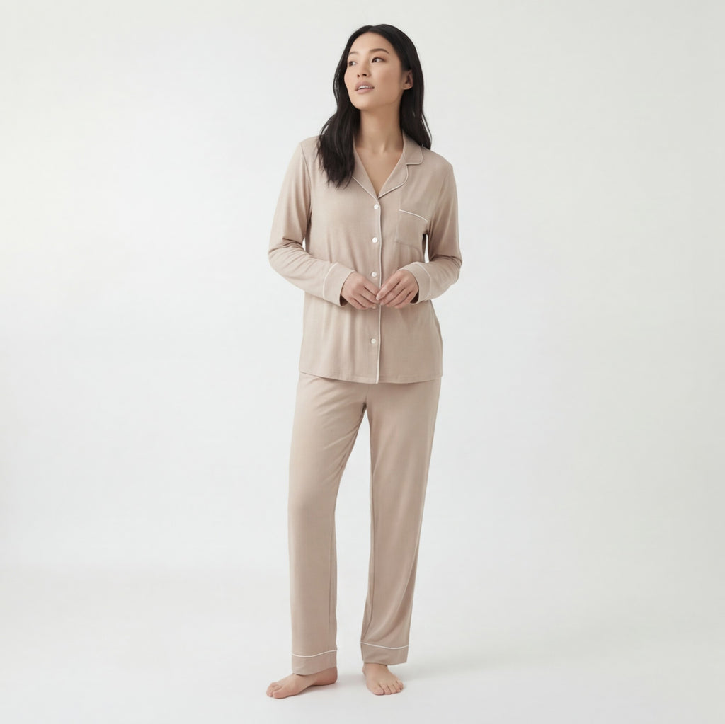 Soft Sand - 100% Mulberry Silk Pajama Set