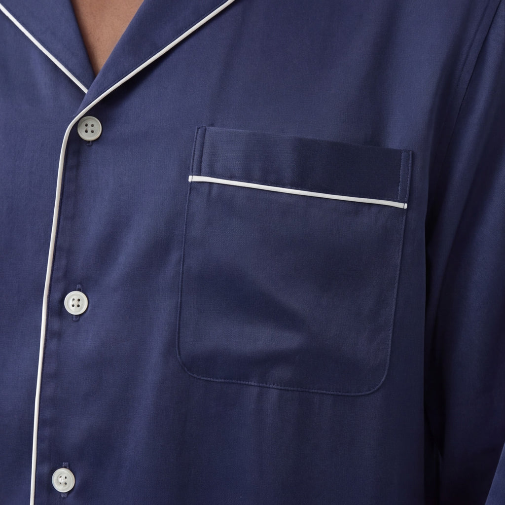 Navy Blue - 100% Mulberry Silk Pajama Set