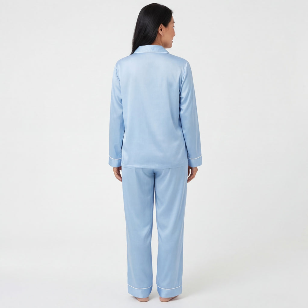 Baby Blue - 100% Mulberry Silk Pajama Set