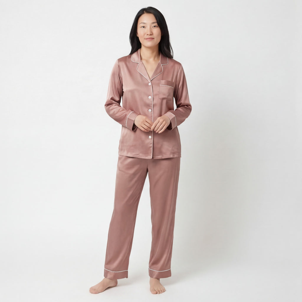 Ash Rose - 100% Mulberry Silk Pajama Set