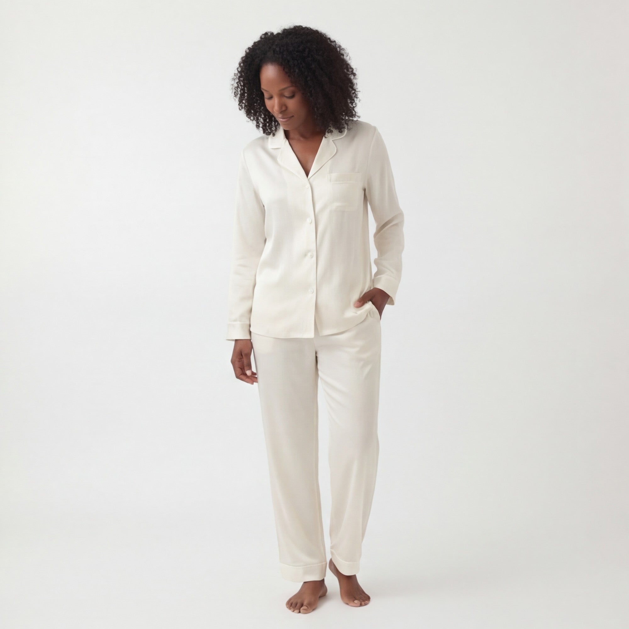 Ivory - 100% Mulberry Silk Pajama Set