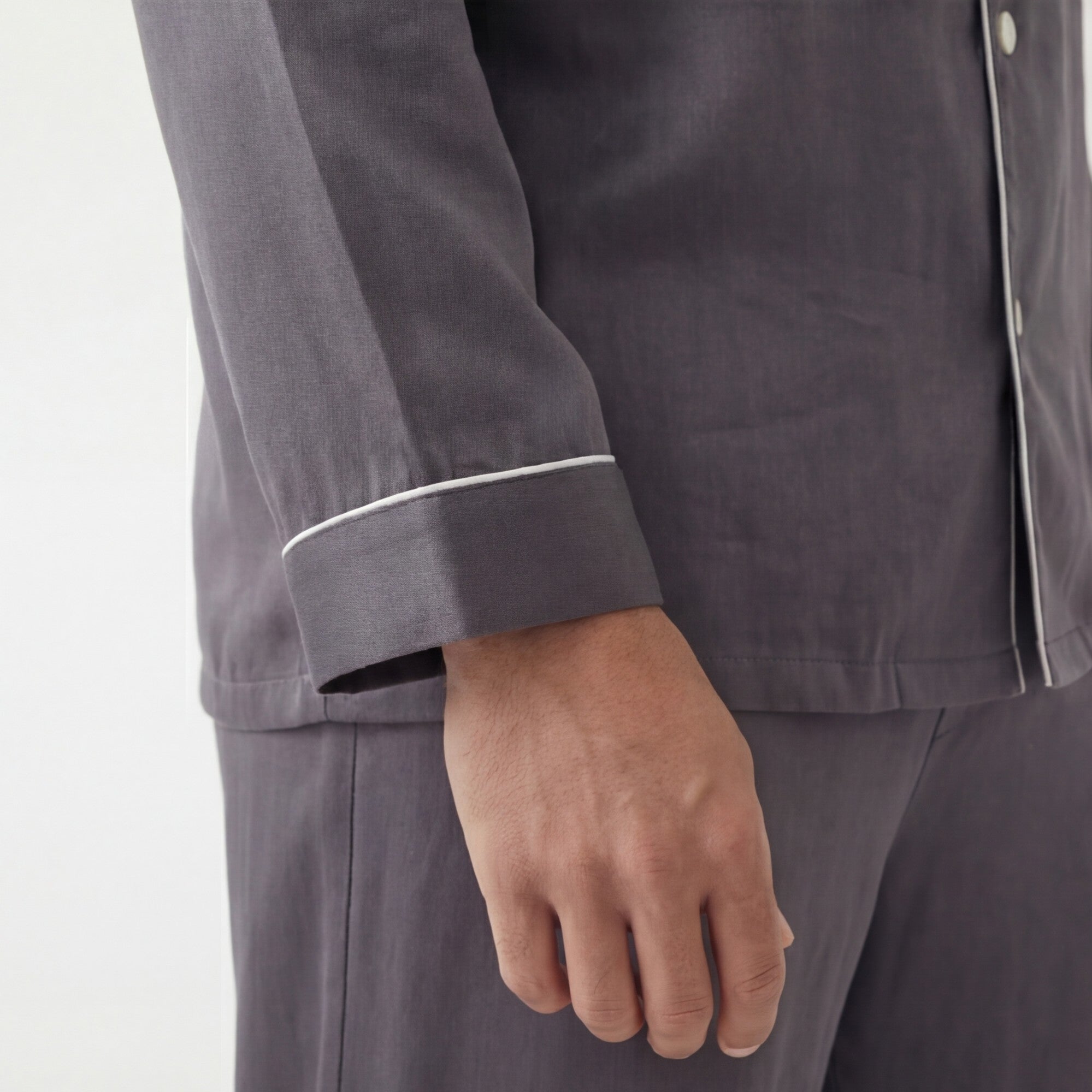 Charcoal Smoke - 100% Mulberry Silk Pajama Set