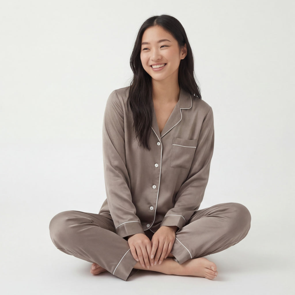 Warm Greige - 100% Mulberry Silk Pajama Set