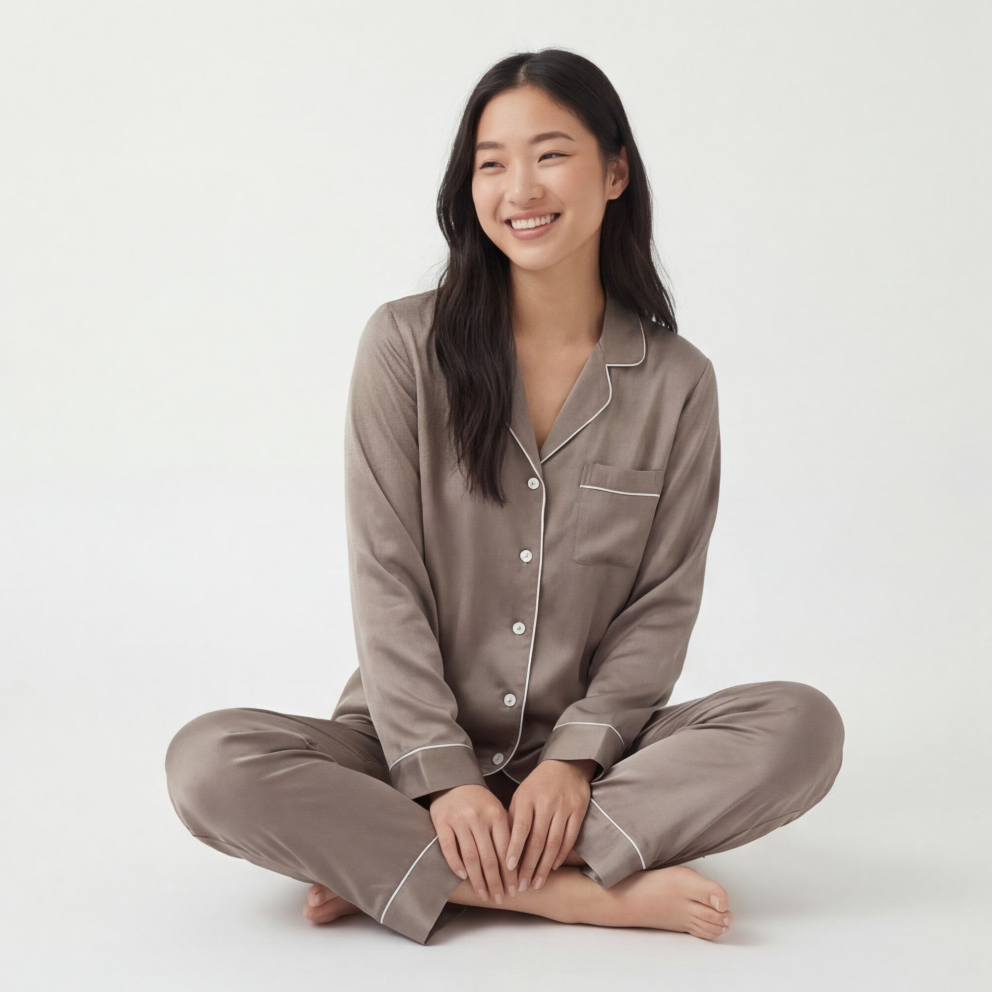 Warm Greige - 100% Mulberry Silk Pajama Set