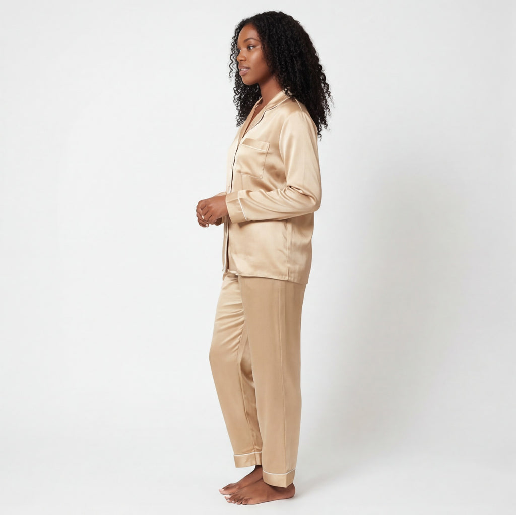Champagne Gold - 100% Mulberry Silk Pajama Set