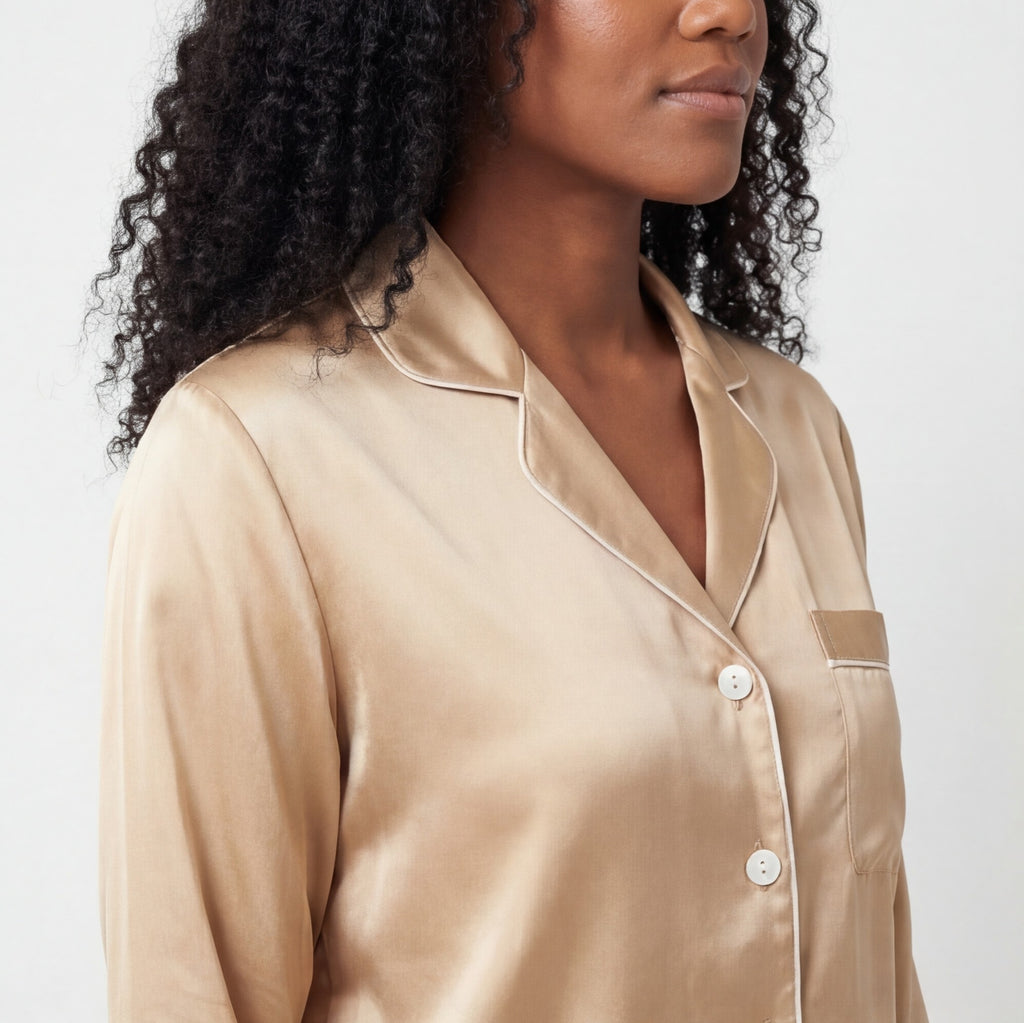 Champagne Gold - 100% Mulberry Silk Pajama Set