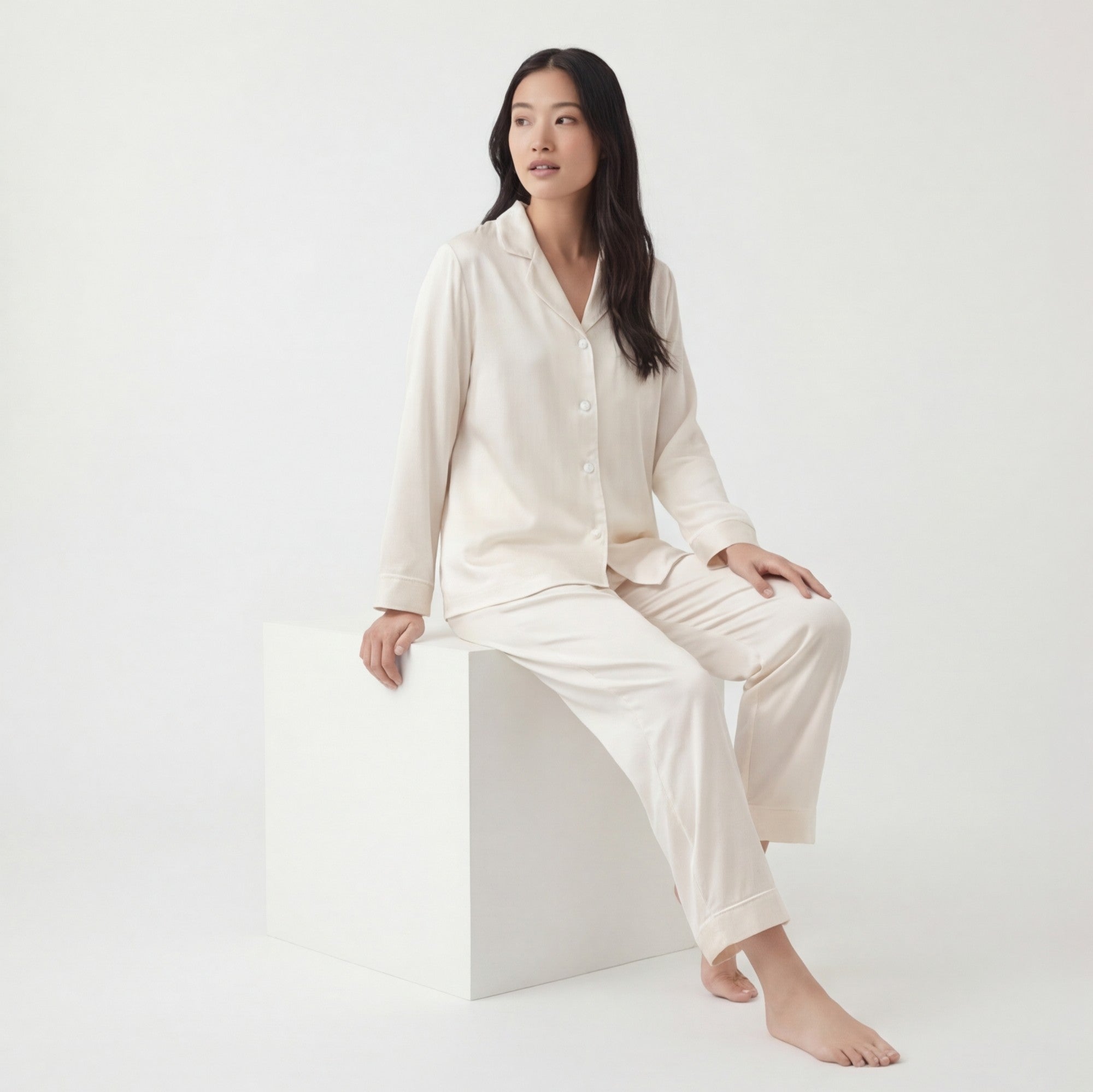 Ivory - 100% Mulberry Silk Pajama Set