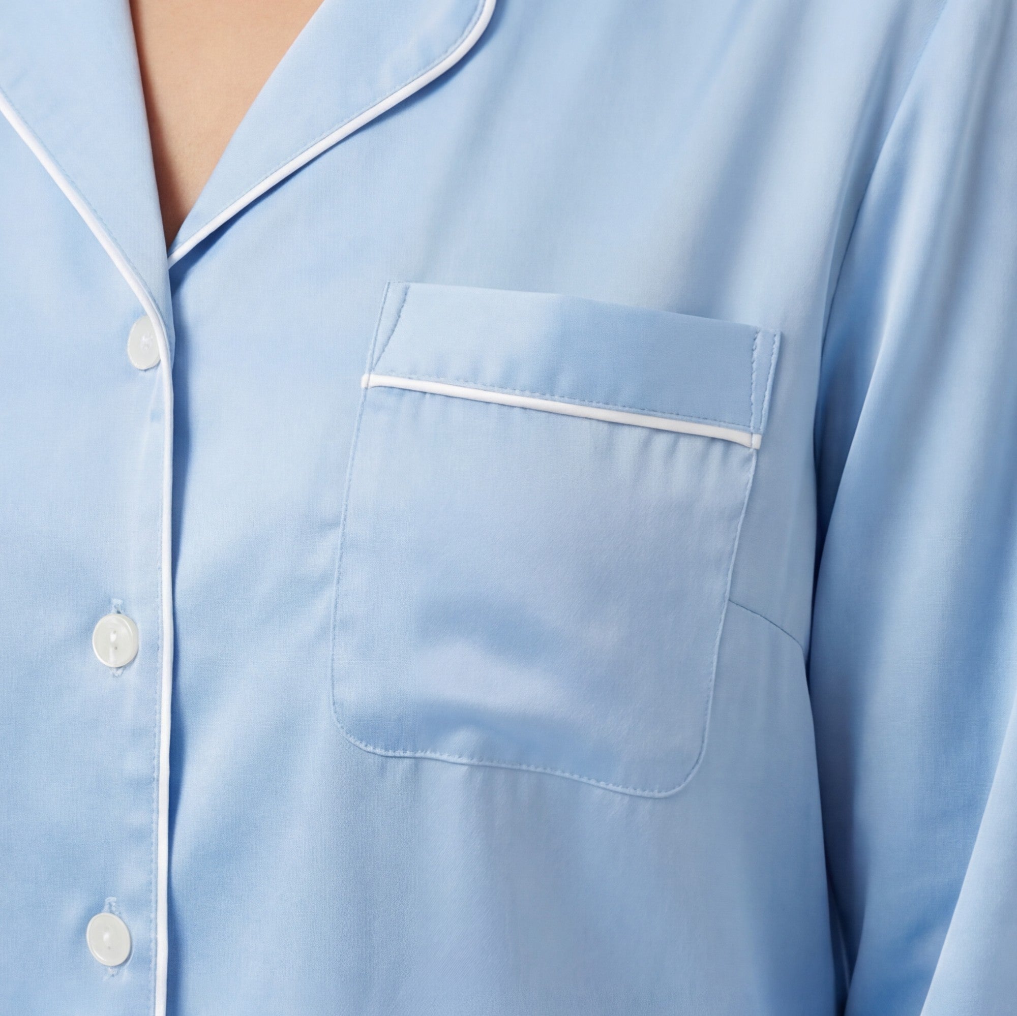 Baby Blue - 100% Mulberry Silk Pajama Set