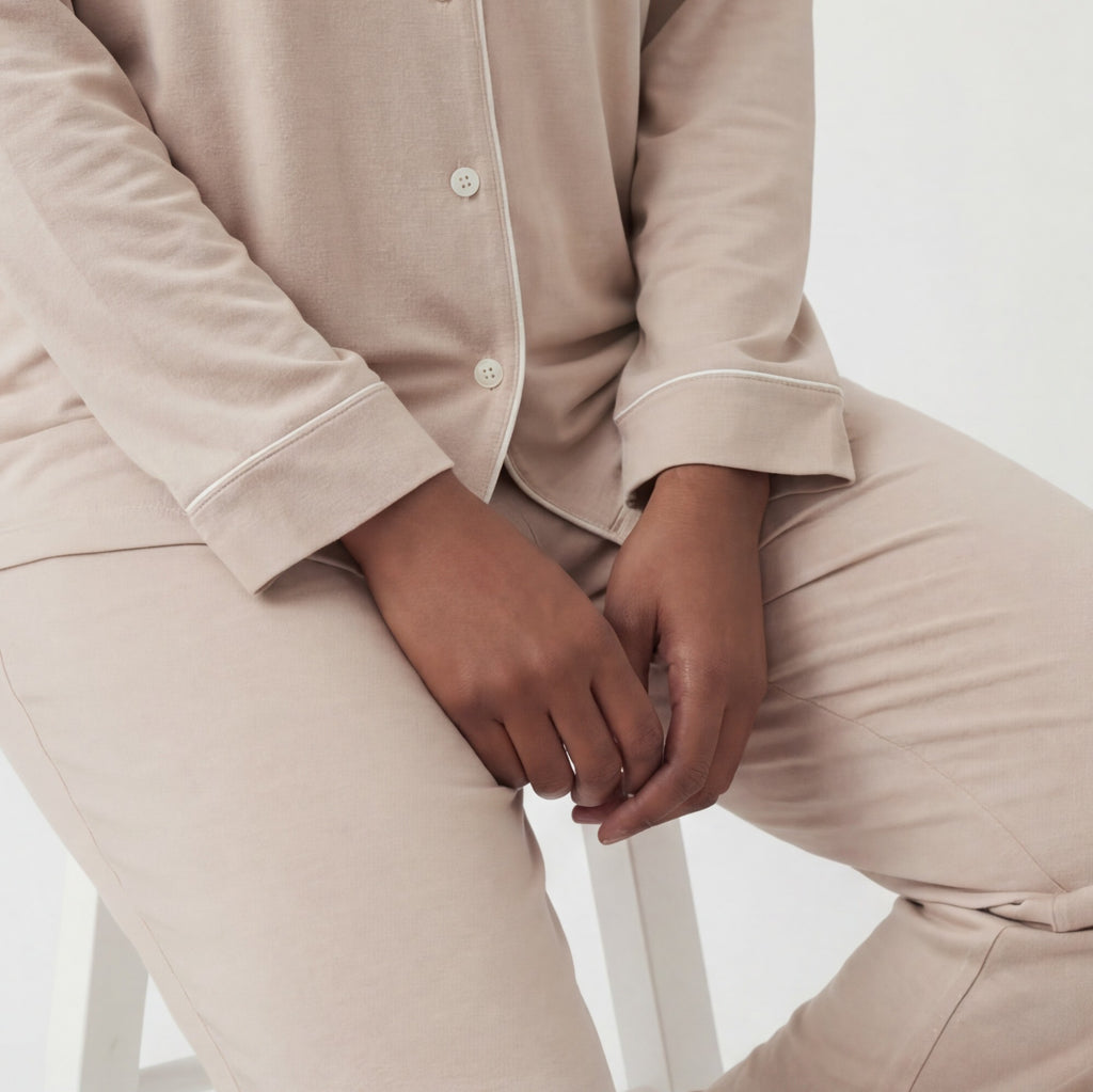 Soft Sand - 100% Mulberry Silk Pajama Set