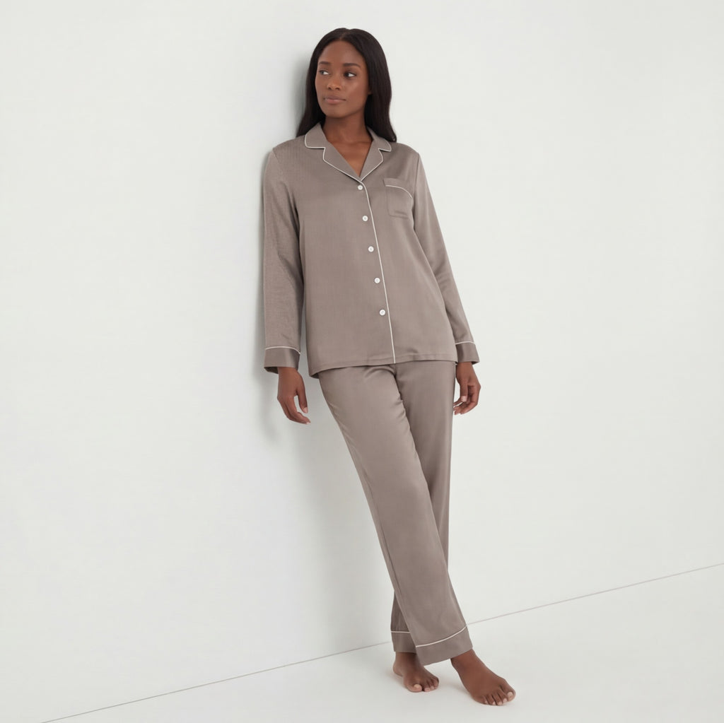 Warm Greige - 100% Mulberry Silk Pajama Set