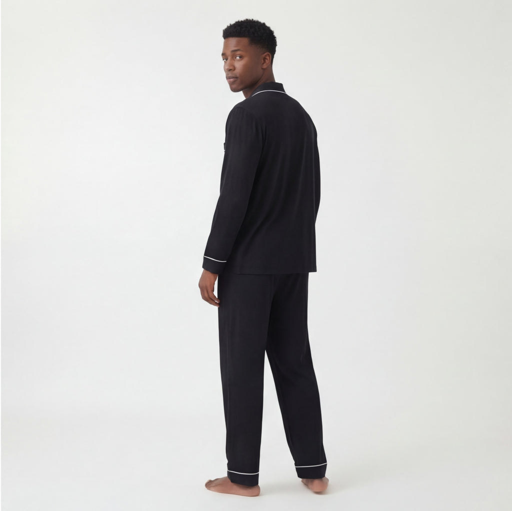 Black - 100% Mulberry Silk Pajama Set