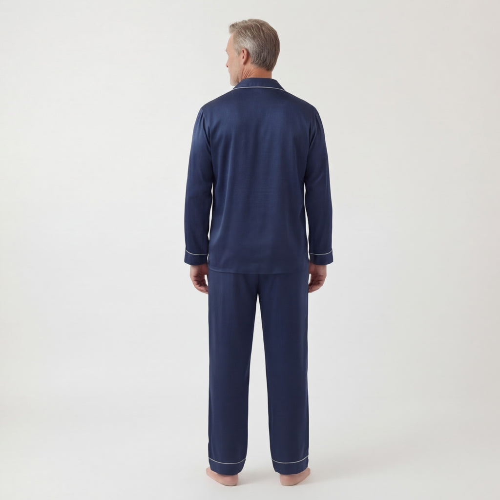 Navy Blue - 100% Mulberry Silk Pajama Set